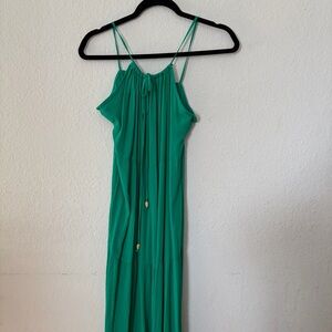 Kona Sol Emerald Green Spaghetti-Strap Maxi Dress M summer beach vacation coveru
